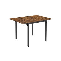 Обеденный стол на 4 персоны KDT077B01, коричневый/черный цена и информация | Кухонные и обеденные столы | pigu.lt