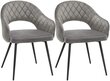 2 vnt. valgomojo kėdžių rinkinys Songmics, pilkas kaina ir informacija | Virtuvės ir valgomojo kėdės | pigu.lt
