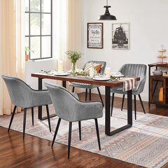 2 vnt. valgomojo kėdžių rinkinys, šviesiai pilkos kaina ir informacija | Virtuvės ir valgomojo kėdės | pigu.lt