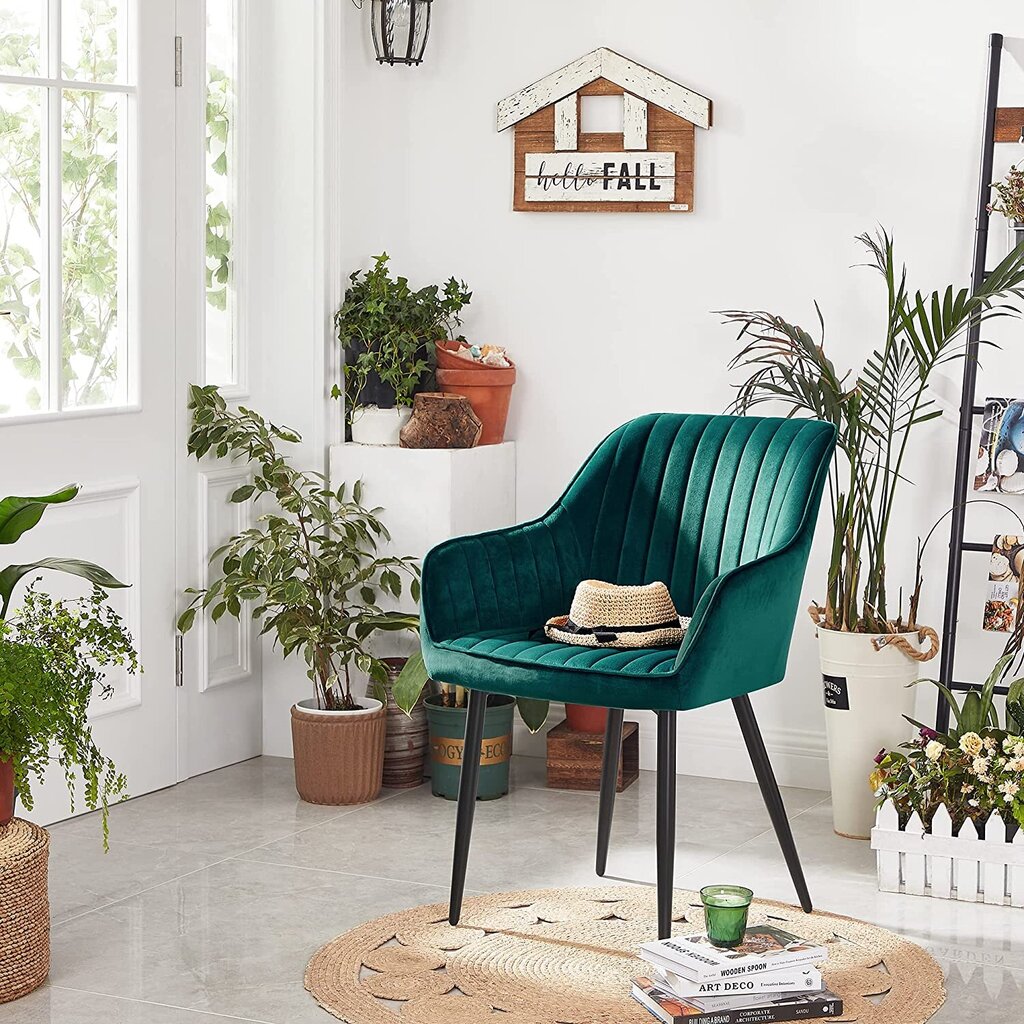 Valgomojo kėdė, 62,5 x 60 x 85 cm, melsvai žalia kaina ir informacija | Virtuvės ir valgomojo kėdės | pigu.lt