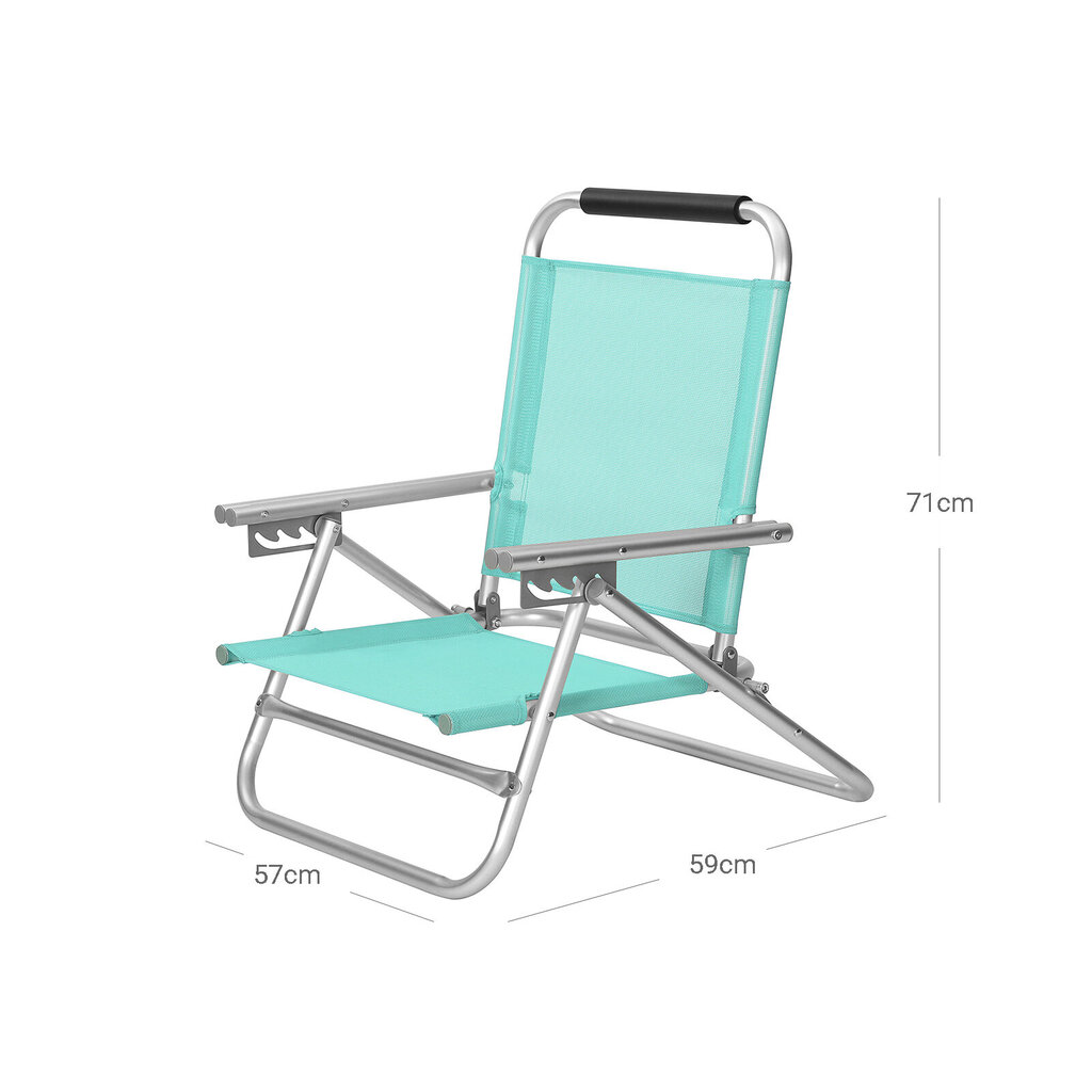 Paplūdimio kėdė Songmics, žalia kaina ir informacija | Gultai | pigu.lt