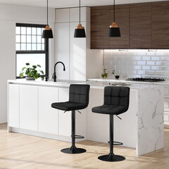 2-jų baro kėdžių komplektas Songmics, juodas kaina ir informacija | Virtuvės ir valgomojo kėdės | pigu.lt