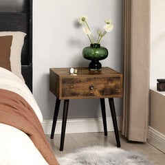 Naktinis staliukas LET176B01, rudas kaina ir informacija | Spintelės prie lovos | pigu.lt