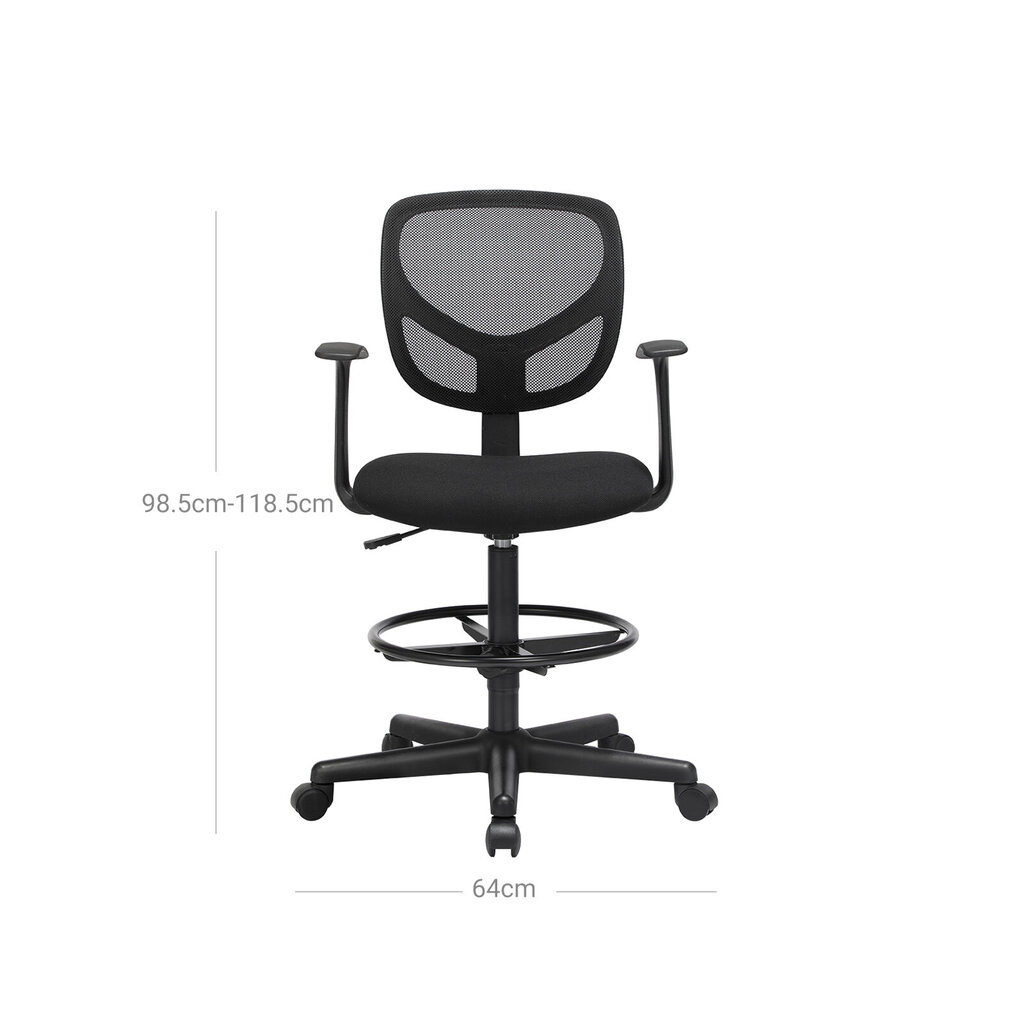 Ergonomiška biuro kėdė su porankiais, juodos spalvos kaina ir informacija | Biuro kėdės | pigu.lt