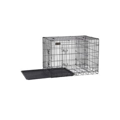 Клетка для собак металлическая двухдверная 122 х 74,5 х 80,5 см, цвет черный цена и информация | Переноски, сумки | pigu.lt