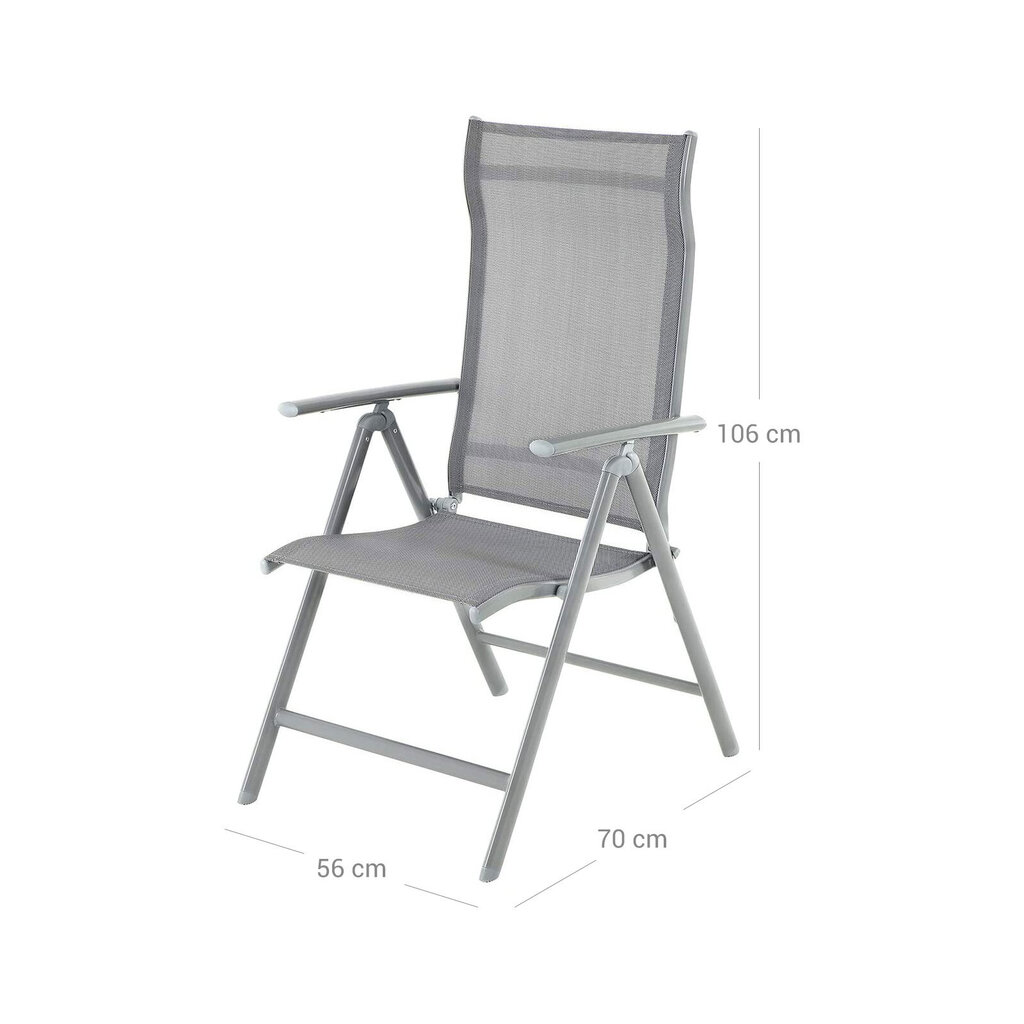 2 - jų lauko kėdžių komplektas, pilkas kaina ir informacija | Lauko kėdės, foteliai, pufai | pigu.lt