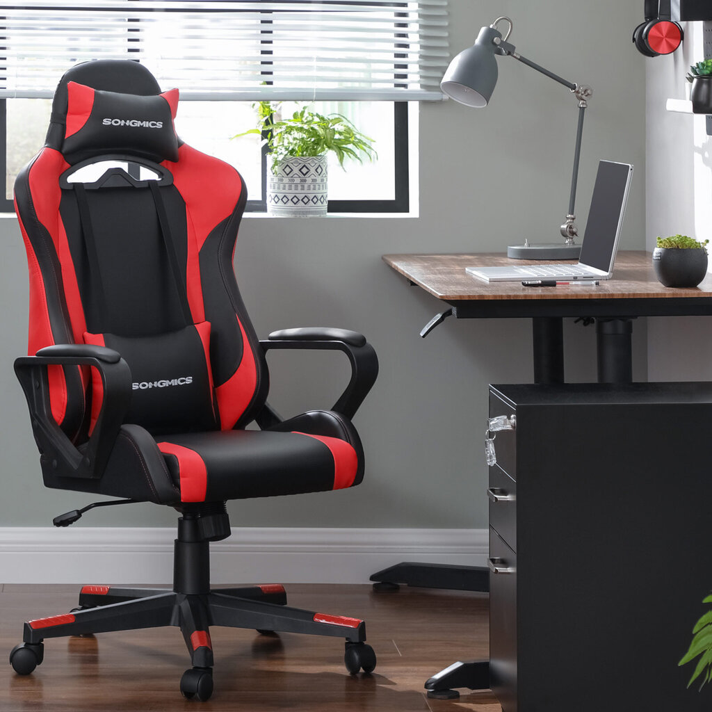 Žaidimų kėdė, juodai-raudona цена и информация | Biuro kėdės | pigu.lt
