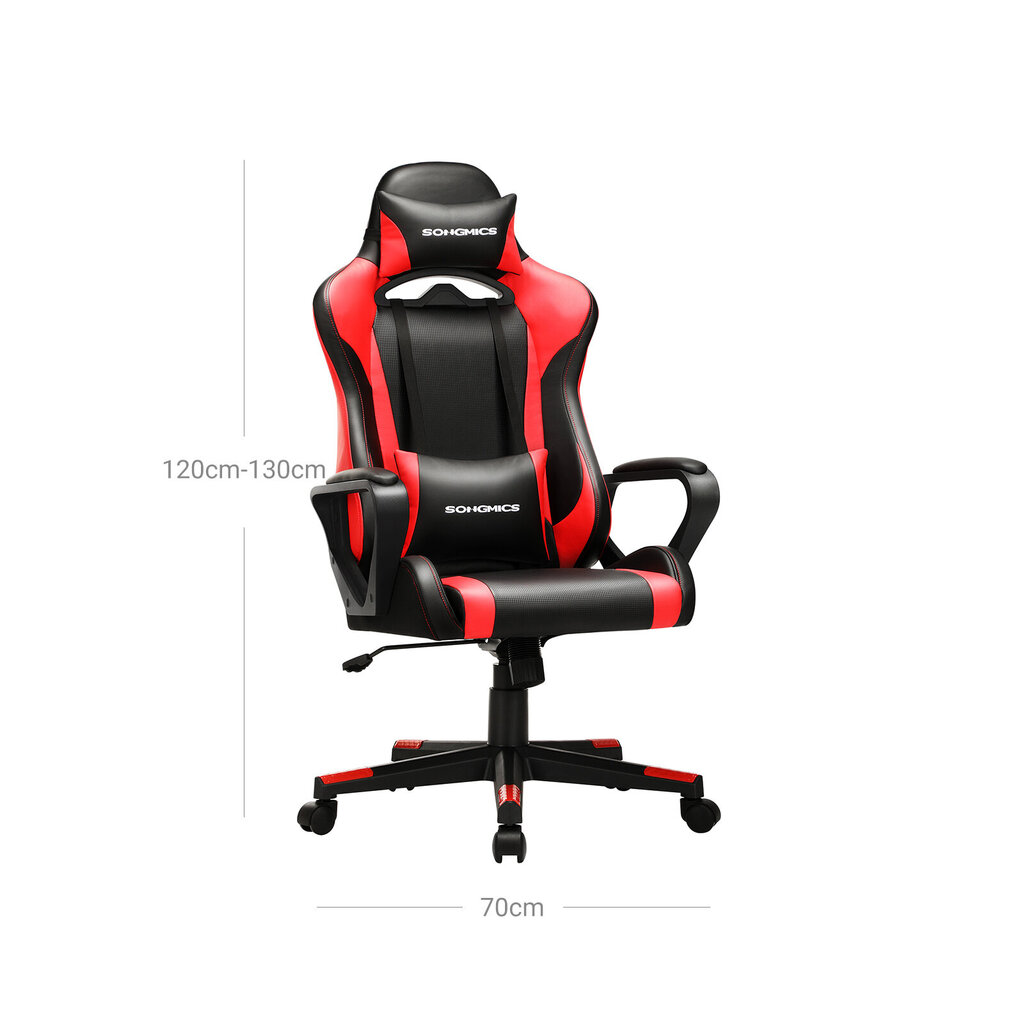 Žaidimų kėdė, juodai-raudona kaina ir informacija | Biuro kėdės | pigu.lt
