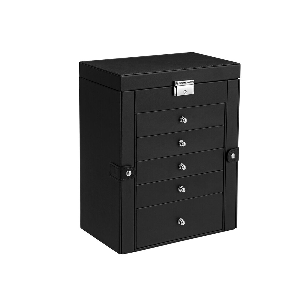 Papuošalų dėžutė su užraktu JBC152B01, juodos spalvos kaina ir informacija | Interjero detalės | pigu.lt