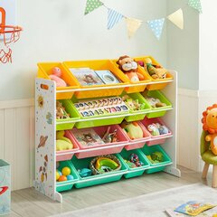 Žaislų tvarkyklė su 16 išimamų dėžučių kaina ir informacija | Vaikiškos lentynos | pigu.lt