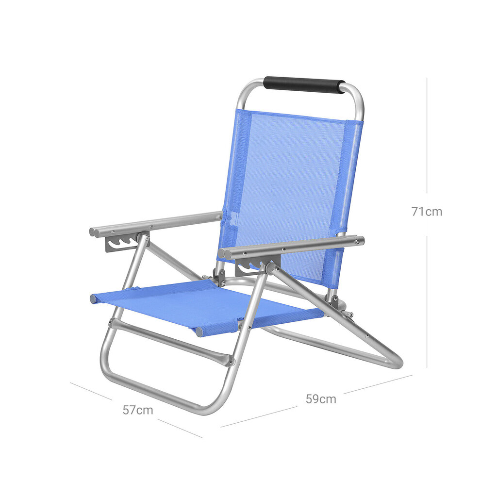 Paplūdimio kėdė Songmics, mėlyna kaina ir informacija | Gultai | pigu.lt