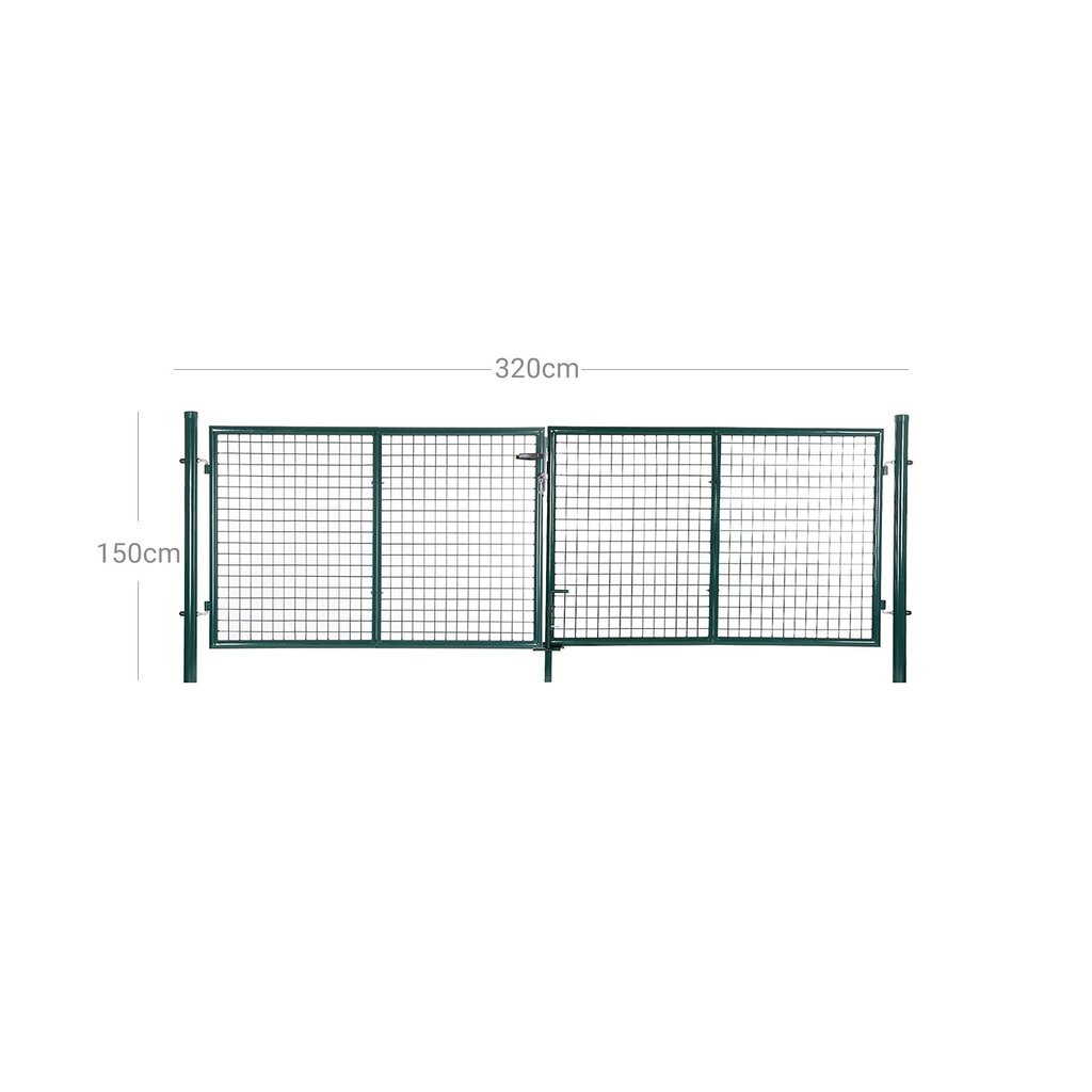 Dvigubi vartai Songmics 100x320cm kaina ir informacija | Tvoros ir jų priedai | pigu.lt