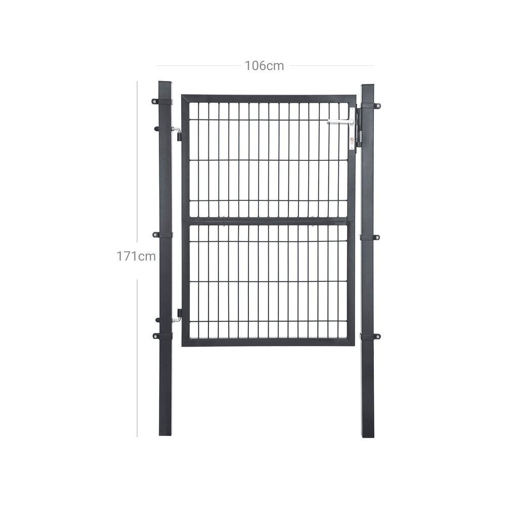 Cinkuoto plieno vartai, 106x125cm kaina ir informacija | Tvoros ir jų priedai | pigu.lt