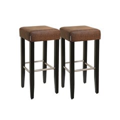 2-jų baro kėdžių komplektas Songmics, rudas kaina ir informacija | Virtuvės ir valgomojo kėdės | pigu.lt