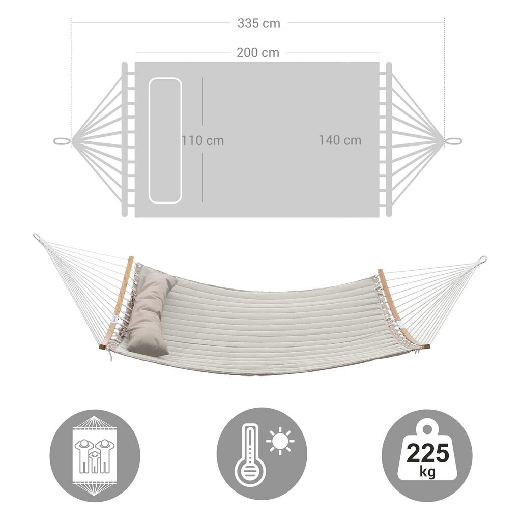 Hamakas Songmics, baltas/smėlio spalvos kaina ir informacija | Hamakai | pigu.lt