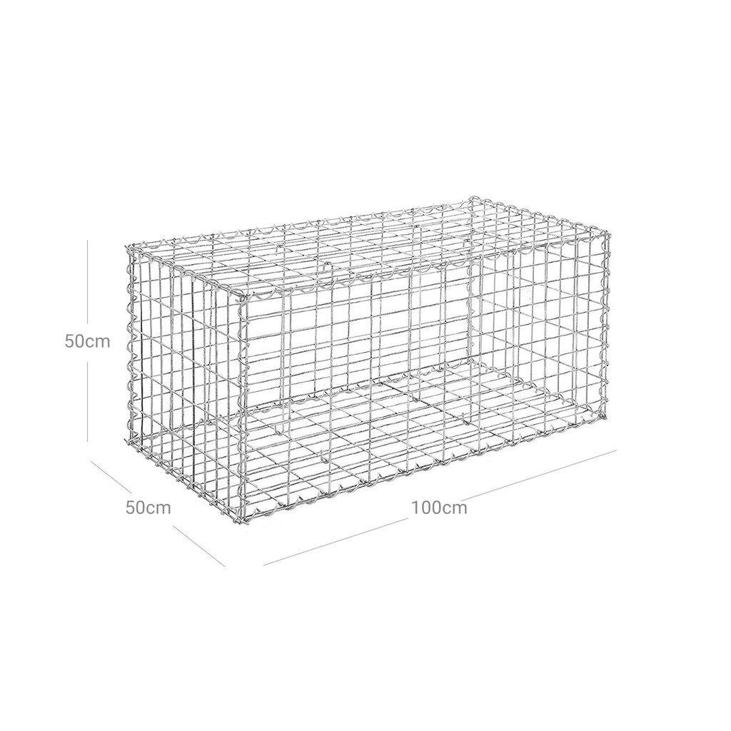 Gabionas GGB155, 100x50x50cm kaina ir informacija | Tvoros ir jų priedai | pigu.lt