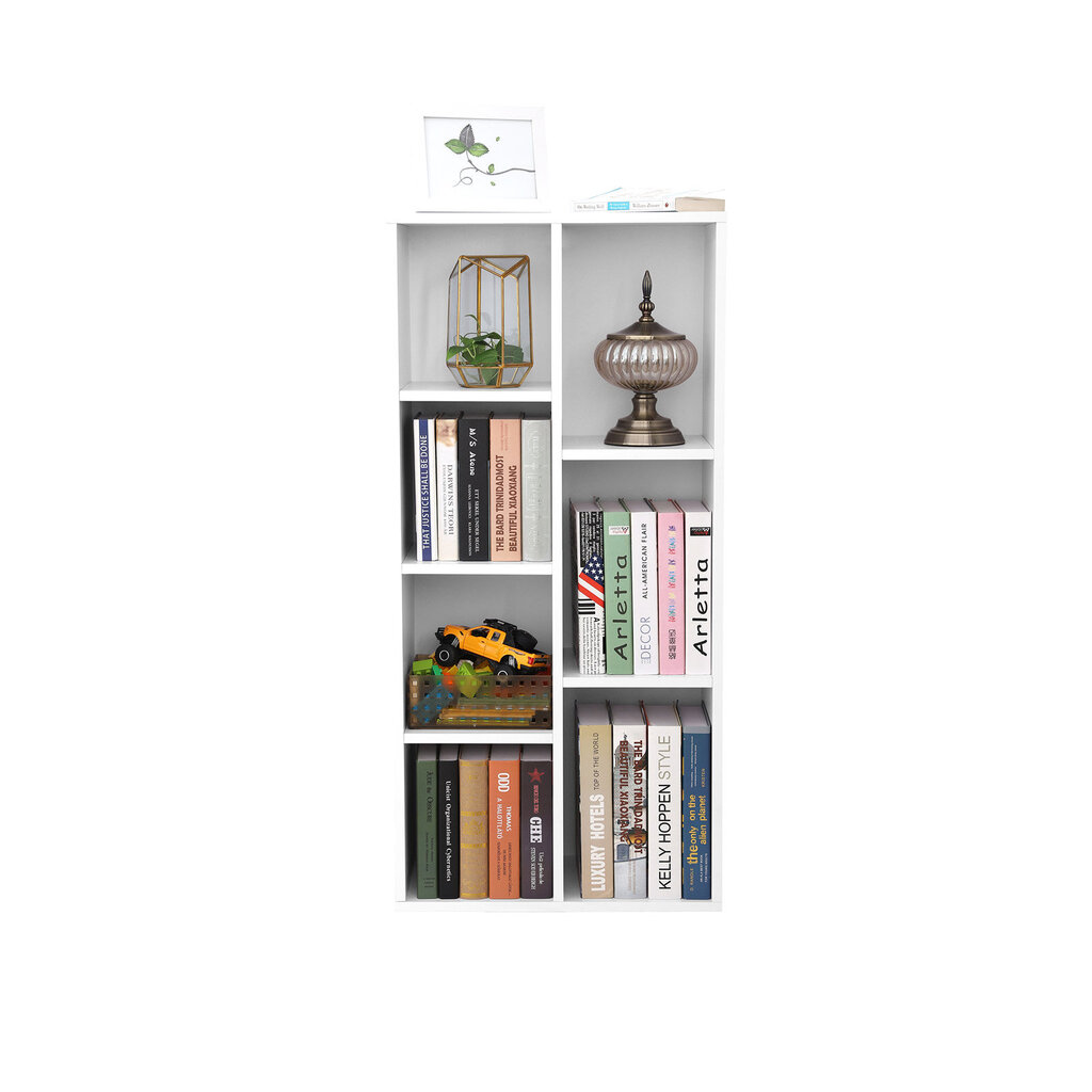 Paprasta knygų lentyna, 7 skyriai, balta цена и информация | Lentynos | pigu.lt