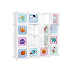 Детский пластиковый модульный шкаф 123х31х123см., цвет белый цена и информация | Детские шкафы | pigu.lt