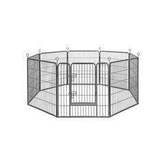 Šunų narvas Feandrea, iš 8 plokščių, 77 x 80 cm, pilkas kaina ir informacija | Transportavimo narvai, krepšiai | pigu.lt
