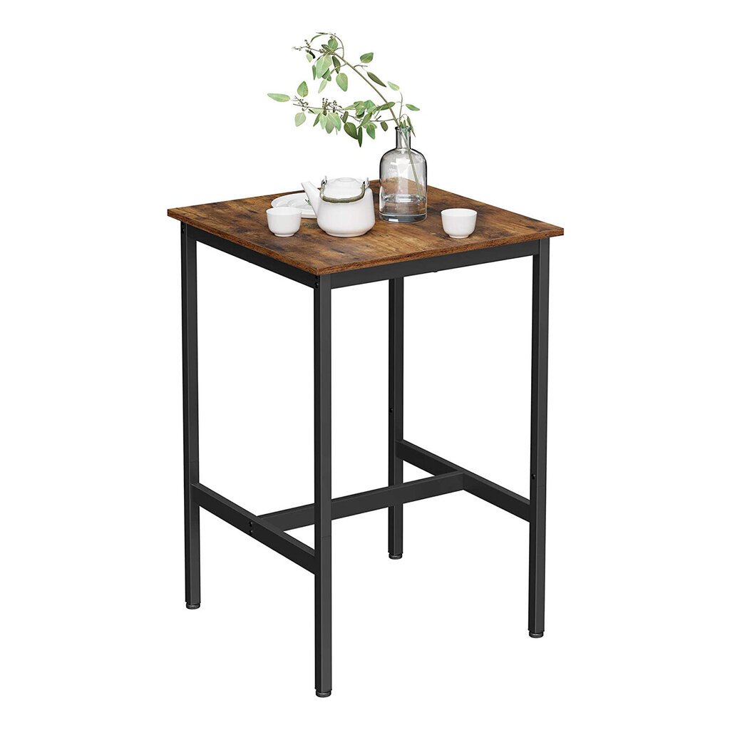 Baro stalas, 60 x 60 x 90 cm, rudas kaina ir informacija | Virtuvės ir valgomojo stalai, staliukai | pigu.lt