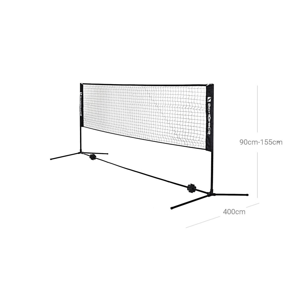 Nešiojamas badmintono tinklas, 400 cm, juodas/mėlynas kaina ir informacija | Badmintonas | pigu.lt