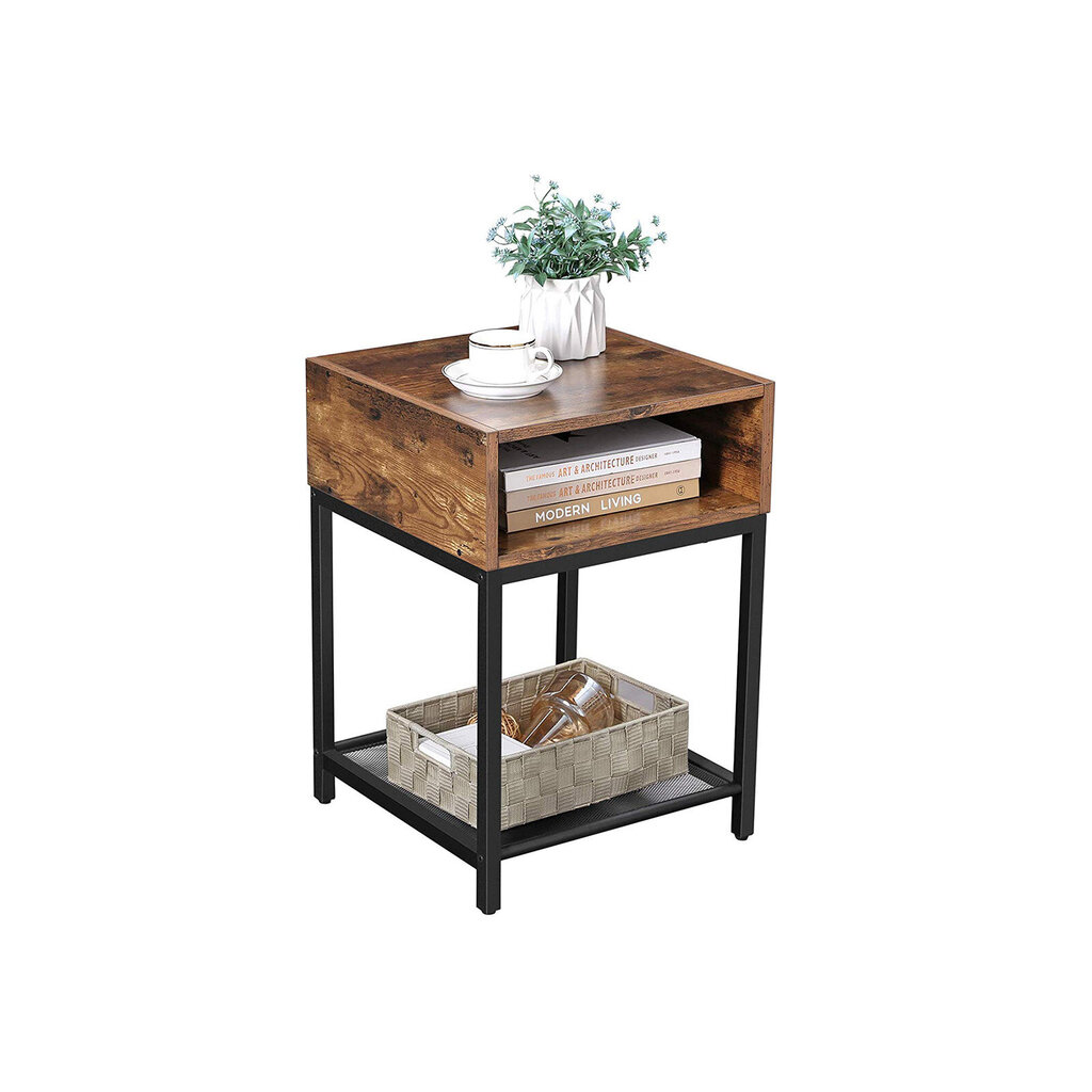 Šoninis staliukas LET46X, rudas kaina ir informacija | Kavos staliukai | pigu.lt