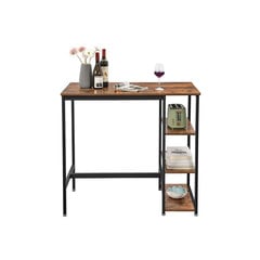 Baro stalas, 109 x 60 x 100 cm, rudas kaina ir informacija | Virtuvės ir valgomojo stalai, staliukai | pigu.lt