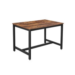 Кухонный стол на 4 персоны 120 х 75 х 75 см. KDT75X, темно-коричневый цена и информация | Кухонные и обеденные столы | pigu.lt