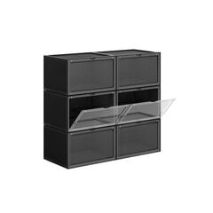 Набор из 6 коробок для обуви. черный цвет цена и информация | Тумба с ящиками Versa | pigu.lt