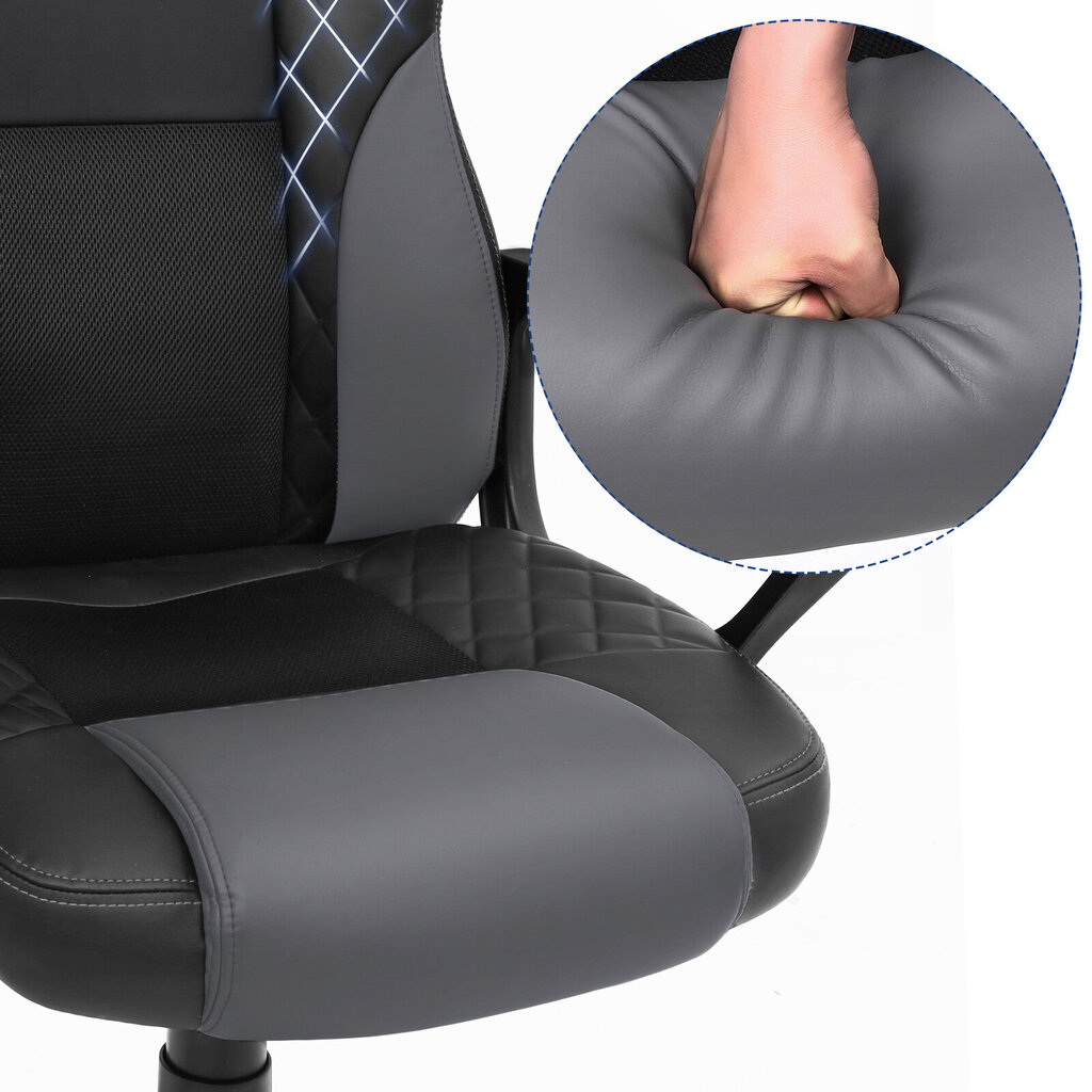 Žaidimų kėdė OBG38BG, juoda/pilka kaina ir informacija | Biuro kėdės | pigu.lt