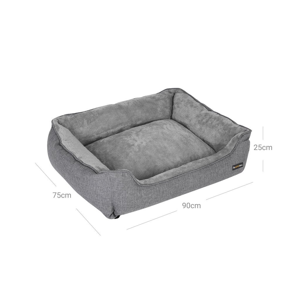 Plaunamas šunų guolis, 90 cm, pilkas kaina ir informacija | Guoliai, pagalvėlės | pigu.lt