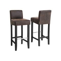 2-jų baro kėdžių komplektas Songmics, rudas kaina ir informacija | Virtuvės ir valgomojo kėdės | pigu.lt