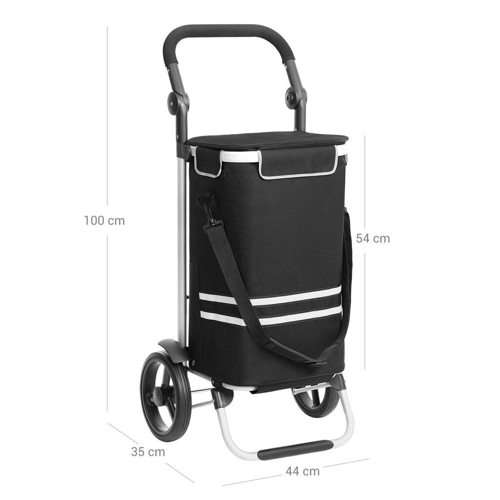 Pirkinių vežimėlis 35 L, juodas KST03BK цена и информация | Pirkinių krepšiai | pigu.lt