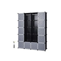 Модульный шкаф 178 х 143 х 36 см., черный цена и информация | Шкафы | pigu.lt