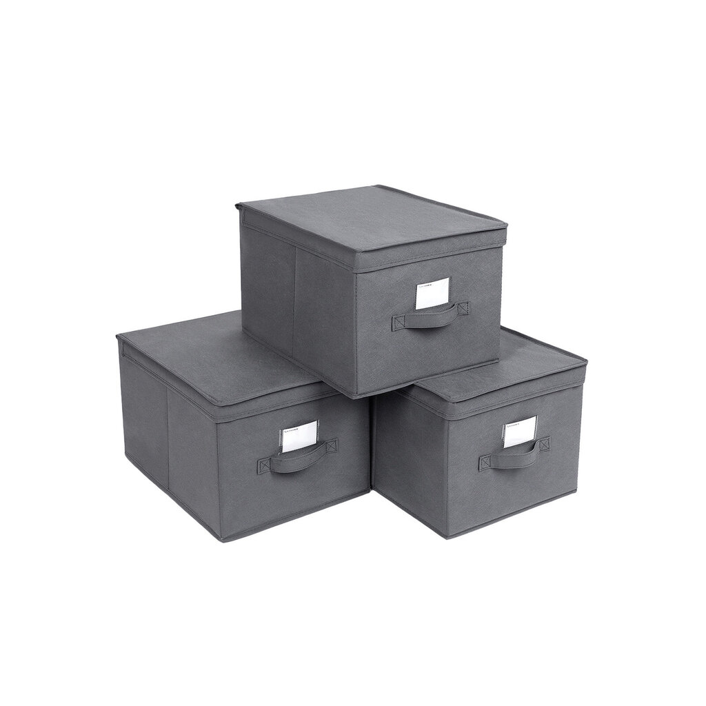Medžiaginės dėžutės su dangteliu, 3 vnt. цена и информация | Daiktadėžės | pigu.lt