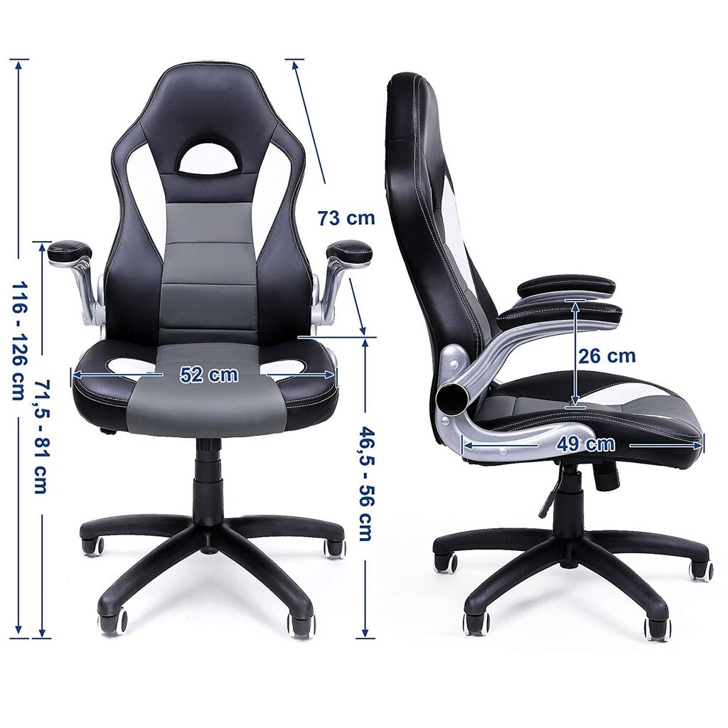 Biuro kėdė OBG28G, baltos/pilkos spalvos цена и информация | Biuro kėdės | pigu.lt