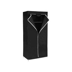Тканевый гардероб 160 х 75 х 45 см., черный цена и информация | Шкафы | pigu.lt