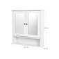 Veidrodinė spintelė su dvigubomis durimis 56 x 58 x 13 cm, balta kaina ir informacija | Vonios spintelės | pigu.lt