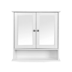 Veidrodinė spintelė su dvigubomis durimis 56 x 58 x 13 cm, balta kaina ir informacija | Vonios spintelės | pigu.lt