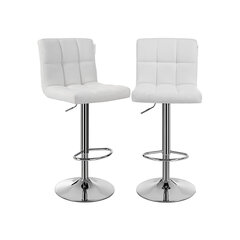 2 baro kėdžių rinkinys, baltos kaina ir informacija | Virtuvės ir valgomojo kėdės | pigu.lt