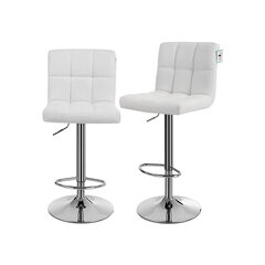 Набор из 2 барных стульев из искусственной кожи белого цвета. цена и информация | Стулья для кухни и столовой | pigu.lt
