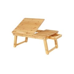 Бамбуковый стол для ноутбука с регулируемой высотой цена и информация | Компьютерные, письменные столы | pigu.lt