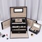 Papuošalų dėžutė iš dirbtinės odos JBC121B, juoda kaina ir informacija | Interjero detalės | pigu.lt