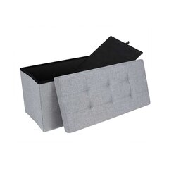 Скамейка с ящиком для хранения 76 см., цвет светло-серый цена и информация | Кресла-мешки и пуфы | pigu.lt