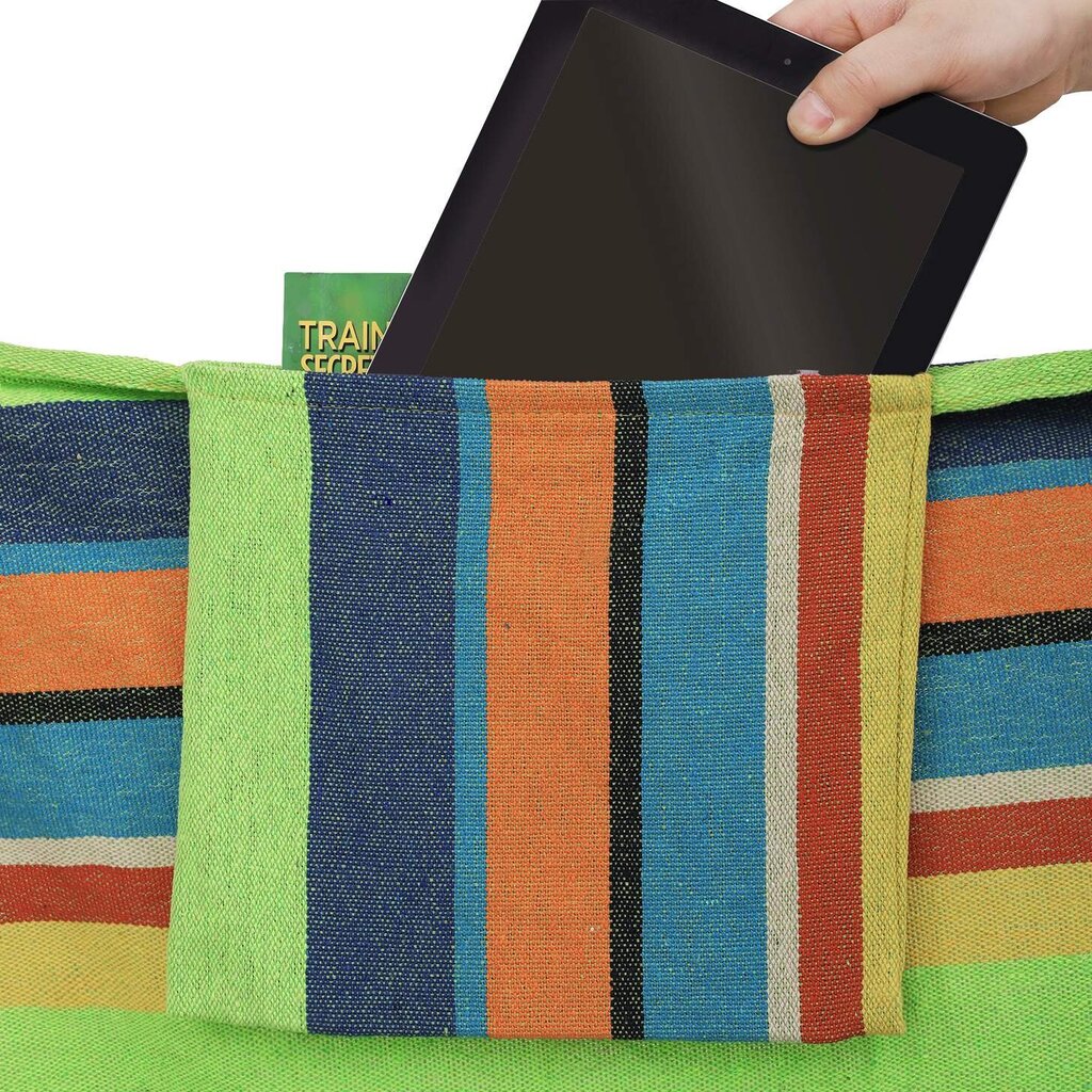 Hamakas su 2 pagalvėlėmis, 210 x 150 cm., įvairių spalvų kaina ir informacija | Hamakai | pigu.lt
