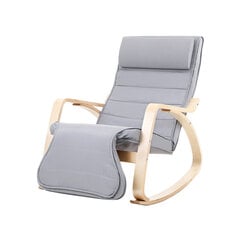 Кресло-качалка с регулируемой подставкой для ног LYY42G, светло-серый цена и информация | Кресла в гостиную | pigu.lt