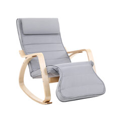 Кресло-качалка с регулируемой подставкой для ног LYY42G, светло-серый цена и информация | Кресла в гостиную | pigu.lt