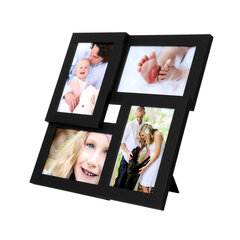 Коллаж на 4 фото, черный цвет цена и информация | Рамки, фотоальбомы | pigu.lt