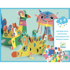 Popieriaus dailės rinkinys - 3D gyvūnai, DJECO DJ08983 kaina ir informacija | Lavinamieji žaislai | pigu.lt