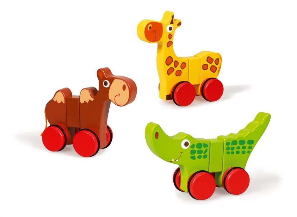 Magnetiniai gyvūnai Rolling safari Scratch Preschool,6181032, 3 vnt цена и информация | Lavinamieji žaislai | pigu.lt